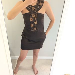 Trade welcome LaRok halter dress with pockets